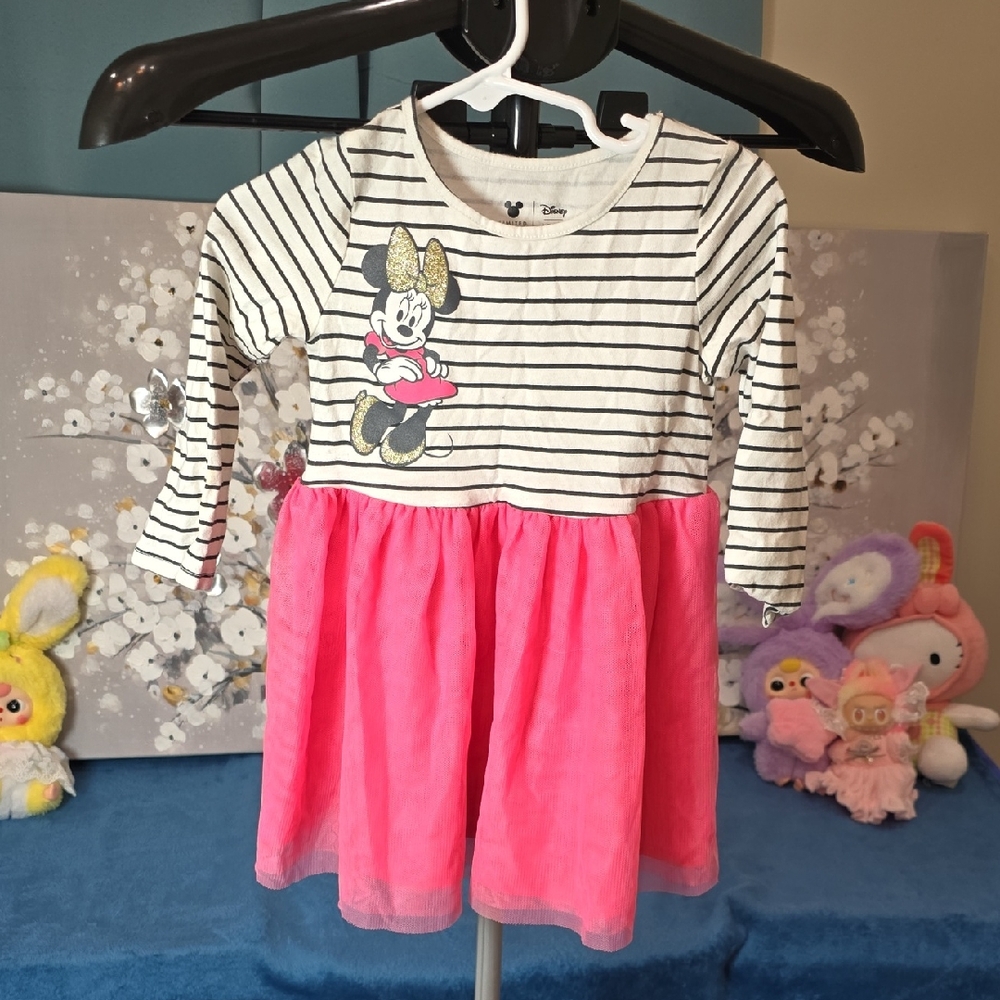 Disney Minnie Mouse Black and Pink Dress Size 18M
